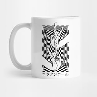 Japanese Hands With Rock N Roll Mudra On Chess Mug